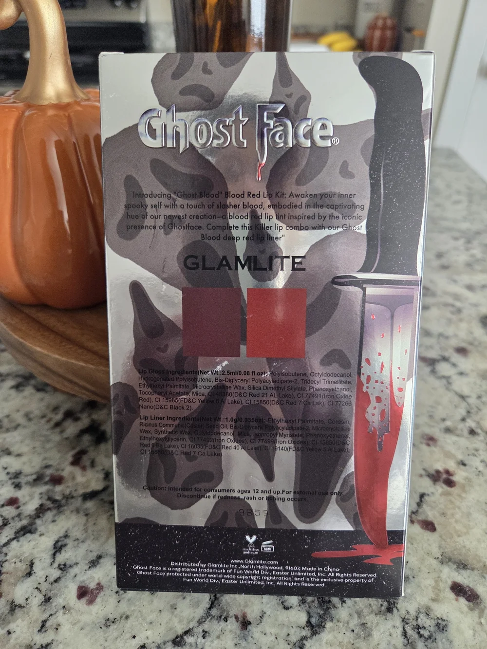 Glamlite Ghost Face Blood Red Lip Kit